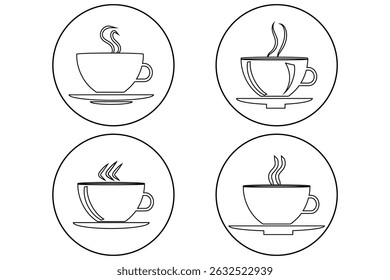 Conjunto de iconos de taza de café. Tazas de café colección de té. eps 10.