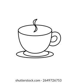 Coffee cup icon set. Cups of coffee tea collection. Hot drink icon. Disposable cup. Minimalist black coffee cup icon with steam, perfect for branding, menus, or digital products.