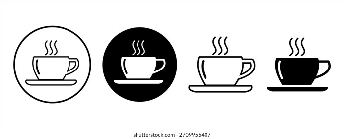 Coffee cup icon set. Dawn drink vector illustration