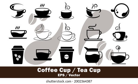 Coffee Cup icon set. Design template vector