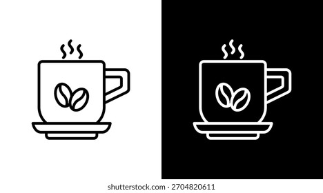 Taza de café con diseño de conjunto de iconos