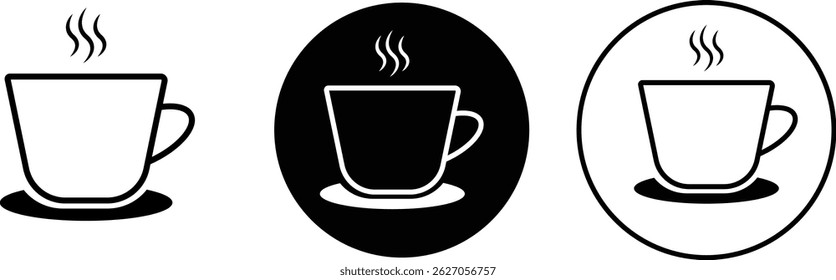 Coffee cup icon set. Hot drink icon. Disposable cup. caffeine drink. Takeaway concept
