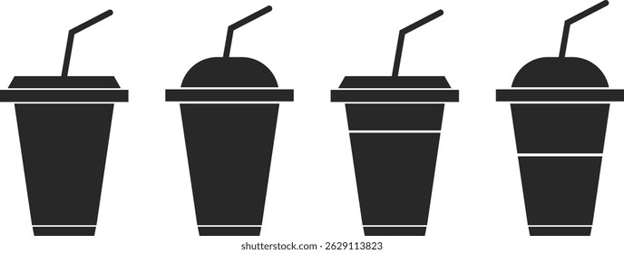 Coffee cup icon set. Hot drink icon. Takeaway concept. Disposable cup. caffeine drink