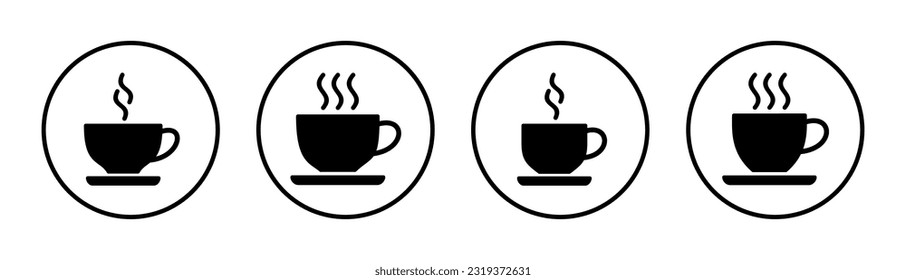 coffee cup icon set illustration. cup a coffee sign and symbol