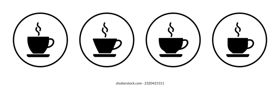 coffee cup icon set illustration. cup a coffee sign and symbol