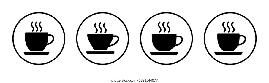 coffee cup icon set illustration. cup a coffee sign and symbol