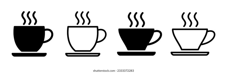 coffee cup icon set illustration. cup a coffee sign and symbol
