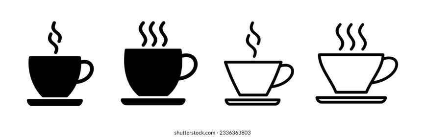 coffee cup icon set illustration. cup a coffee sign and symbol