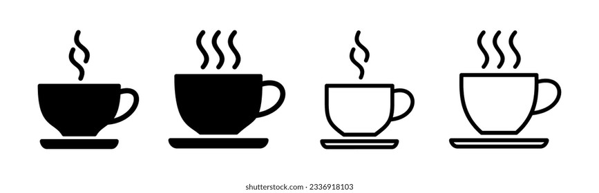 coffee cup icon set illustration. cup a coffee sign and symbol