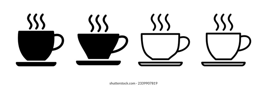 coffee cup icon set illustration. cup a coffee sign and symbol