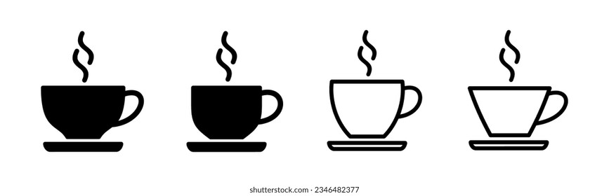 coffee cup icon set illustration. cup a coffee sign and symbol