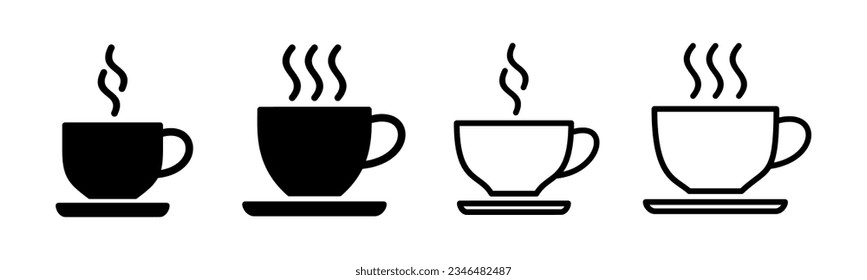 coffee cup icon set illustration. cup a coffee sign and symbol