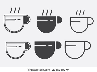 coffee cup icon set illustration. cup a coffee sign and symbol