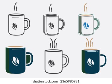 coffee cup icon set illustration. cup a coffee sign and symbol