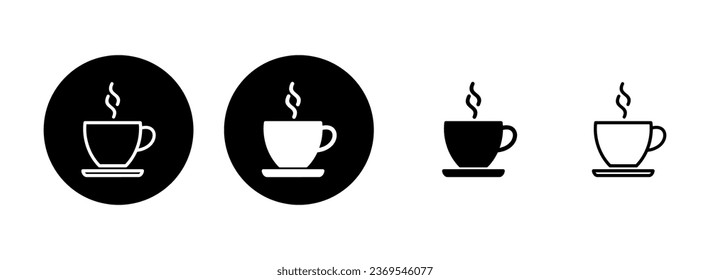 coffee cup icon set illustration. cup a coffee sign and symbol