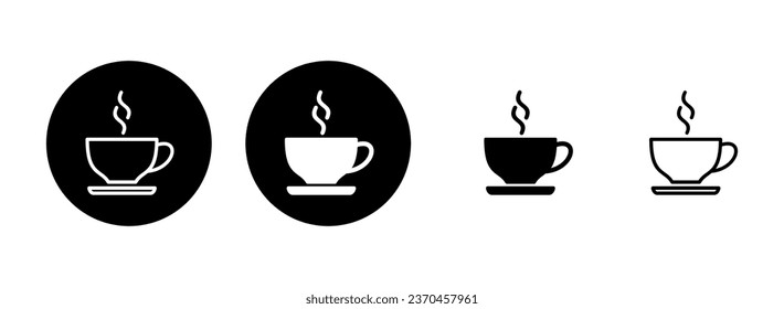ilustración de conjunto de iconos de taza de café. taza un signo de café y un símbolo