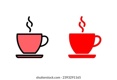 coffee cup icon set illustration. cup a coffee sign and symbol