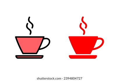 coffee cup icon set illustration. cup a coffee sign and symbol