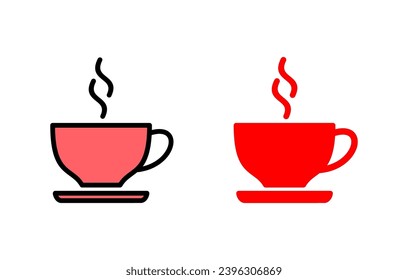 coffee cup icon set illustration. cup a coffee sign and symbol