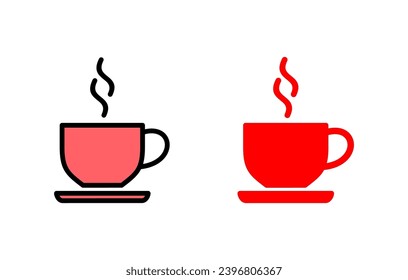 coffee cup icon set illustration. cup a coffee sign and symbol