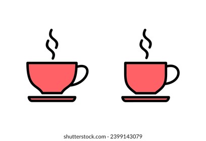 coffee cup icon set illustration. cup a coffee sign and symbol