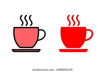 coffee cup icon set illustration. cup a coffee sign and symbol