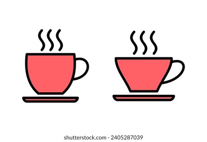 coffee cup icon set illustration. cup a coffee sign and symbol