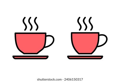 coffee cup icon set illustration. cup a coffee sign and symbol
