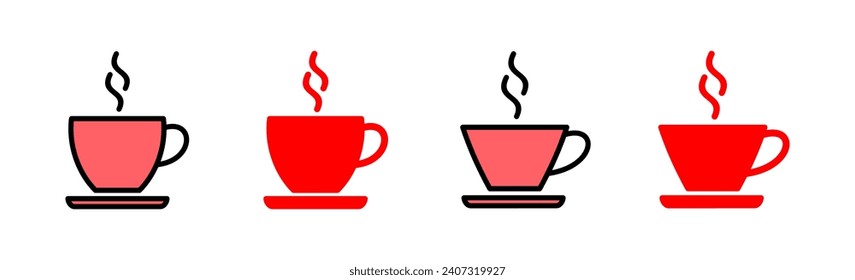 coffee cup icon set illustration. cup a coffee sign and symbol