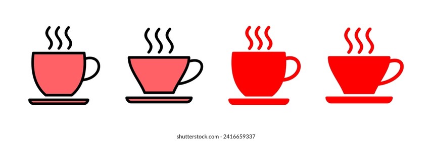 coffee cup icon set illustration. cup a coffee sign and symbol