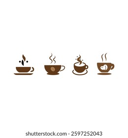 coffee cup icon set illustration