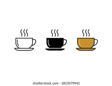 Coffee cup icon set, Coffee cup sign and symbol vector design