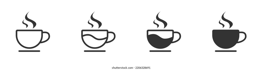 Coffee cup icon set. Simple design. Vector illustration.