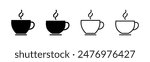 Coffee cup icon set. cup a coffee icon vector.