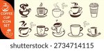 Coffee cup icon. Set of vector cups with coffee. Coffee cup logo, Coffee cup icon big icon set design 