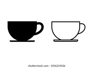coffee cup icon set. cup a coffee icon vector.