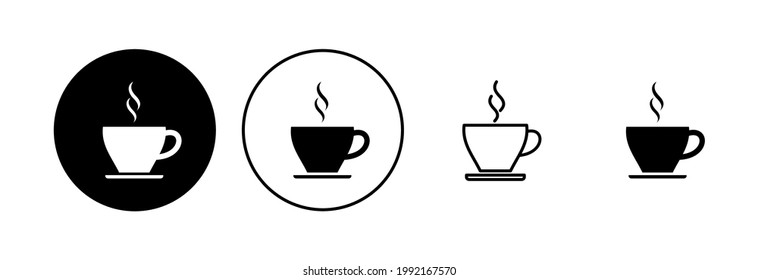 Coffee cup icon set. cup a coffee icon vector.