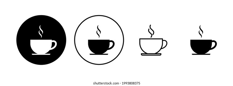 Coffee cup icon set. cup a coffee icon vector.