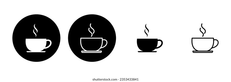 Coffee cup icon set. cup a coffee icon vector.