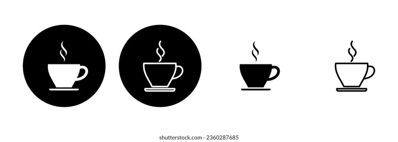 Juego de iconos de la taza de café. un vector de icono de café.