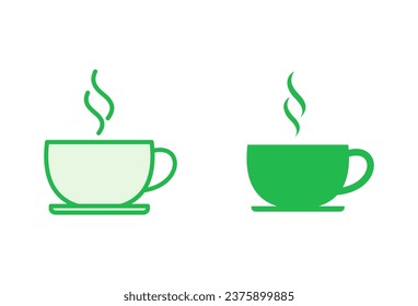 Juego de iconos de la taza de café. un vector de icono de café.