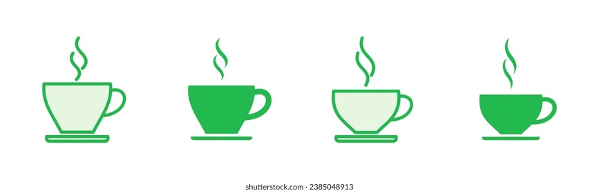 Coffee cup icon set. cup a coffee icon vector.