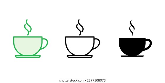 Coffee cup icon set. cup a coffee icon vector.