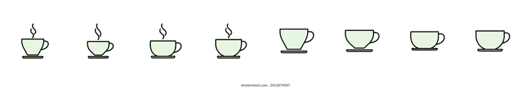 Coffee cup icon set. cup a coffee icon vector.