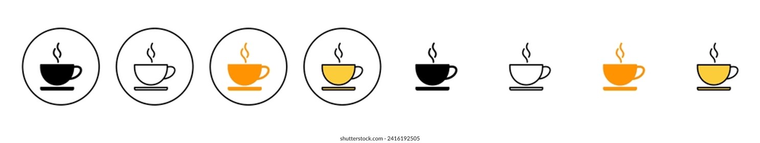 coffee cup icon set vector. cup a coffee sign and symbol