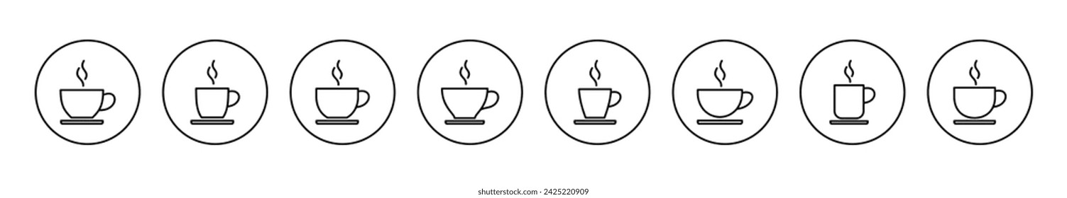 coffee cup icon set vector. cup a coffee sign and symbol