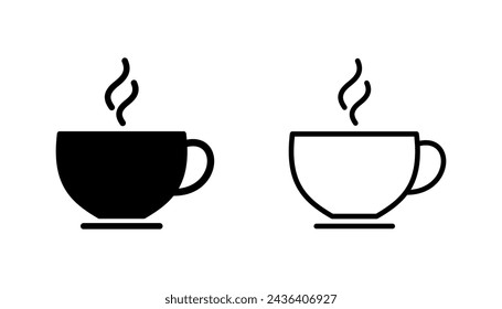 Coffee cup icon set. cup a coffee icon vector.