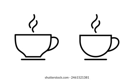 Coffee cup icon set. cup a coffee icon vector.