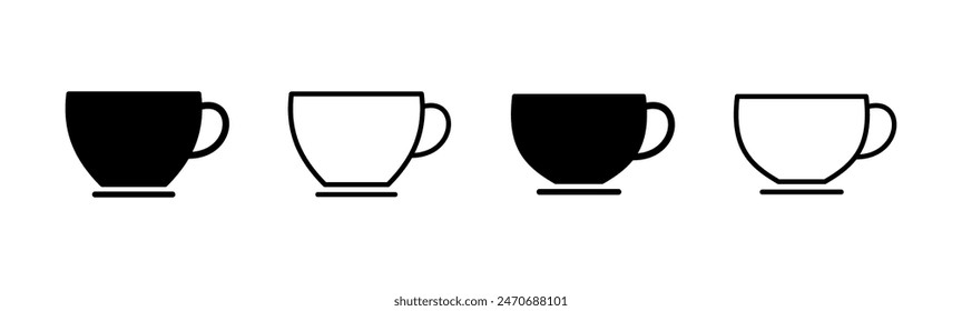 Coffee cup icon set. cup a coffee icon vector.