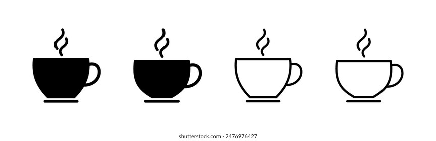 Coffee cup icon set. cup a coffee icon vector.